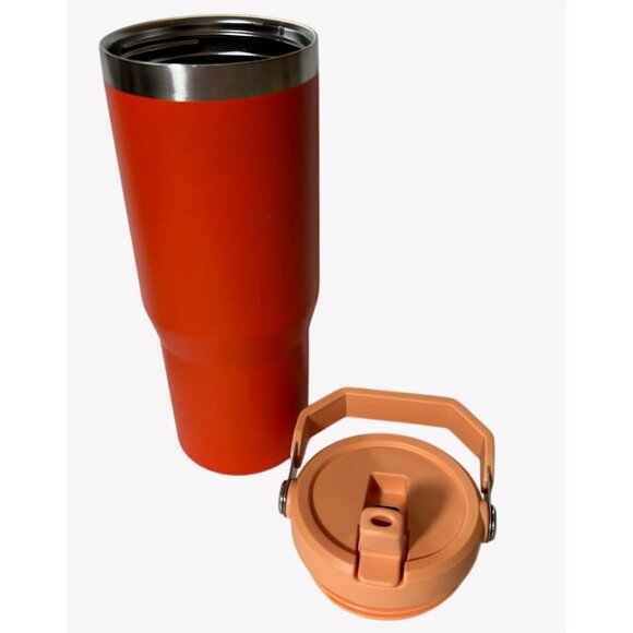 STANLEY IceFlow Flip Straw Lid Tumbler TIGERLILY ORANGE 30 OZ Ice Flow - Picture 2 of 10